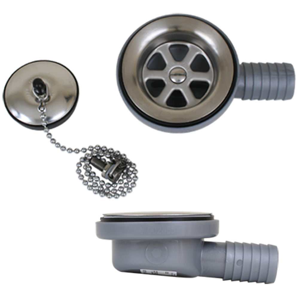 Scandvik Low Profile Drain Stopper  1 Outlet 10306P