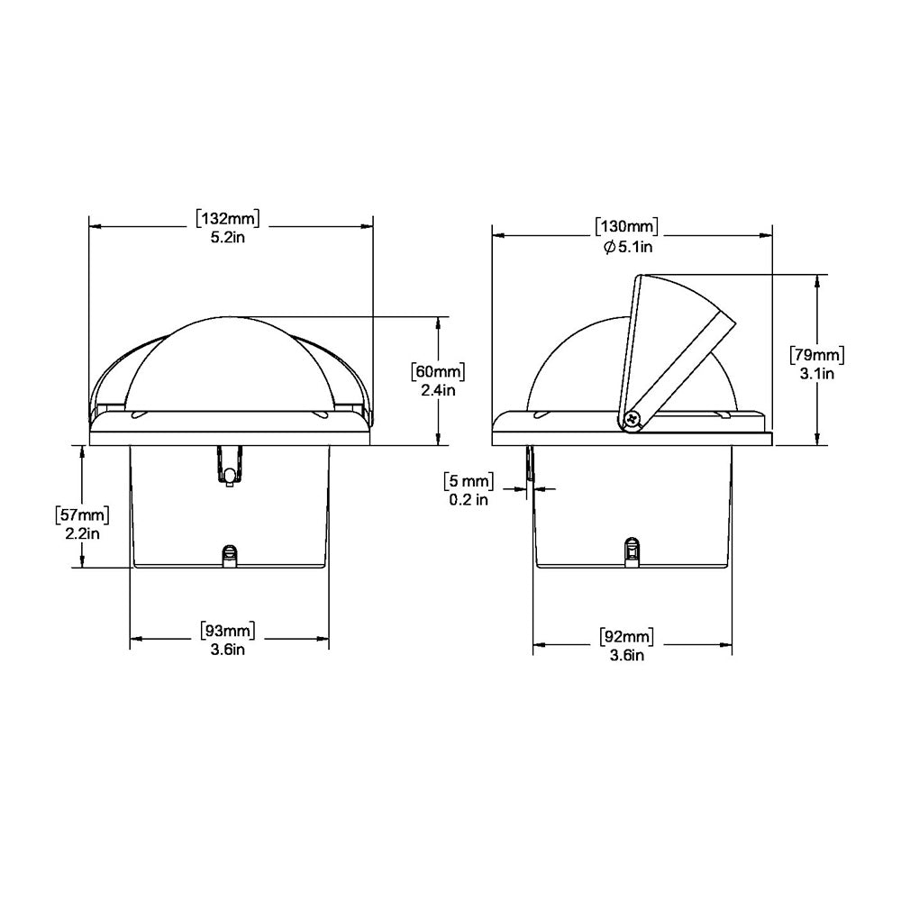 Ritchie HF742 Helmsman Compass  Flush Mount  Black HF742