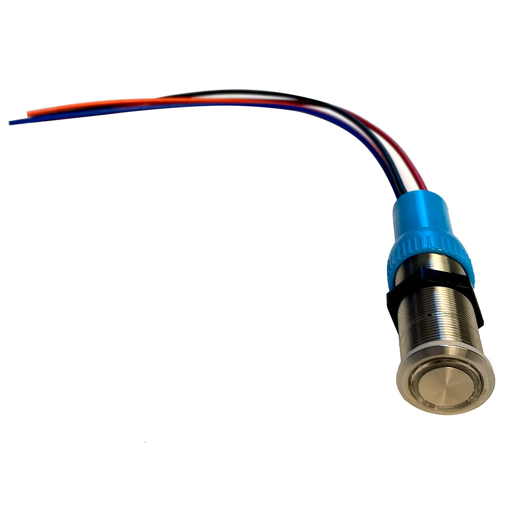 Bluewater 22mm Push Button Switch  OFFONON NavAnc Contact  BlueGreenRed LED  4 Lead 905931144