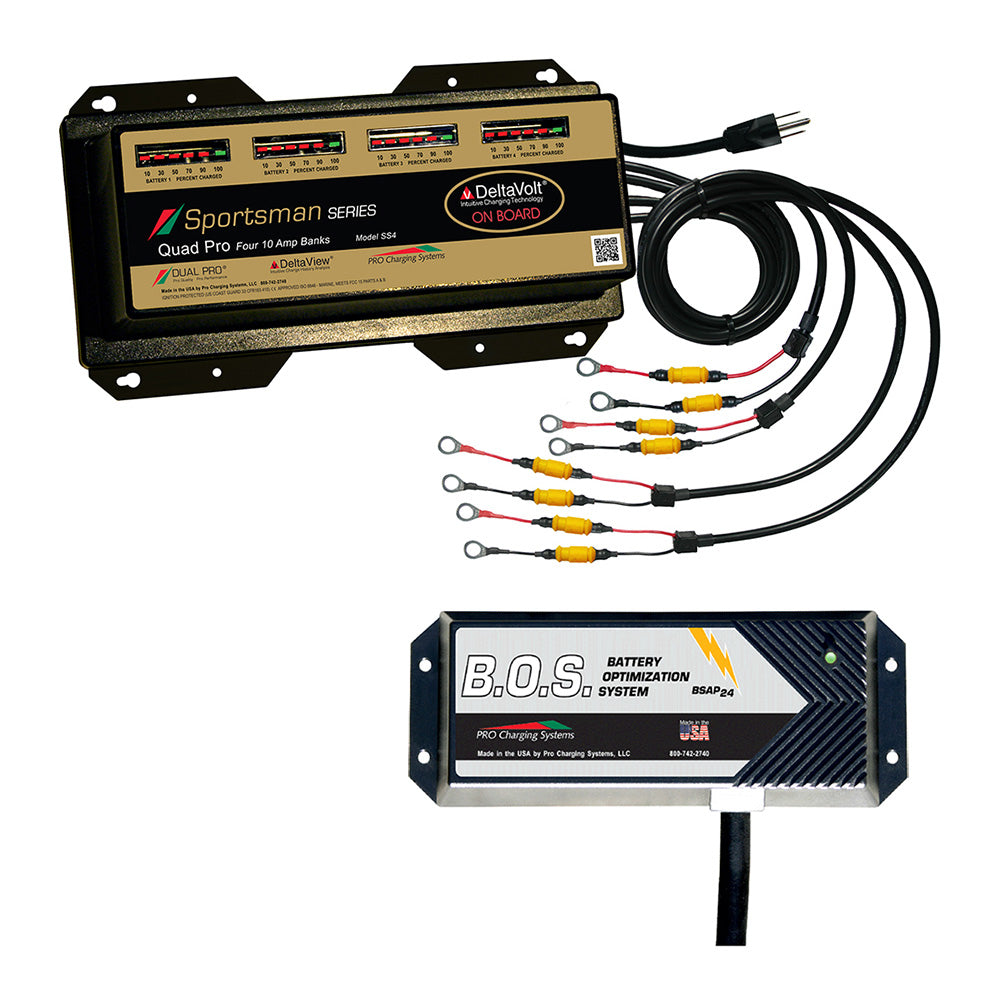 Dual Pro SS4 4 Bank Battery Charger w2 Bank BOS SS4BOS12V2