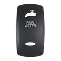 Pacer Actuator  RAW WATER fV Series Contura Switches  Black  Laser Etched TopBottom Light EV2LERAW