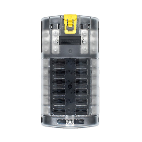 Bluewater 12 Position Fuse Block ATC wYellow Slide 32003003012