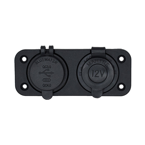 Bluewater Dual USBUSBC 12V Combo Receptacle wPlate 30004011