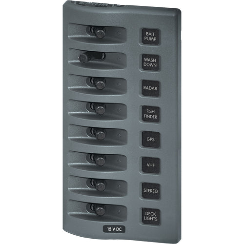 Blue Sea 4309 WeatherDeck 12V DC Waterproof Switch Panel  8 Position 4309