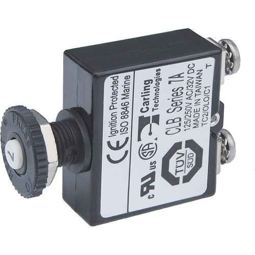 Blue Sea Push Button Reset Only Screw Terminal Circuit Breaker  7 Amps 2131
