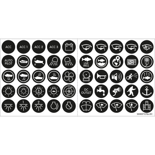 Blue Sea 4230 Push Button Switch Label Kit 4230