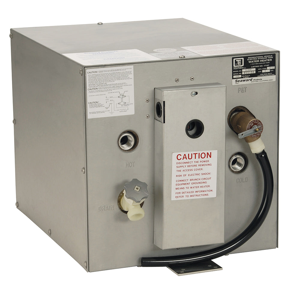 Whale Seaward 6 Gallon Hot Water Heater wRear Heat Exchanger  Galvanized Steel  240V  1500W S650
