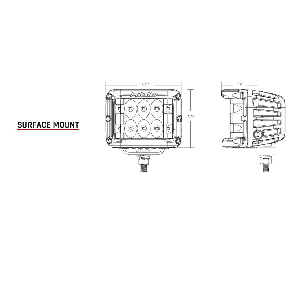 RIGID Industries DSS Series PRO Spot Surface Mount  Pair  Black 262213