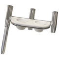 Tigress Offset Triple Rod Holder wCup Holders  Starboard Side  Polished Aluminum 881481