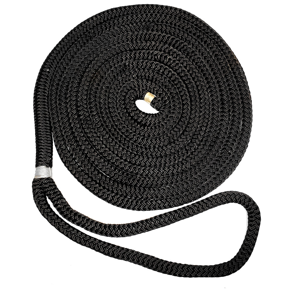 New England Ropes 34 Double Braid Dock Line  Black  25 C50542400025