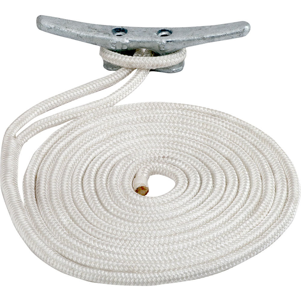 SeaDog Double Braided Nylon Dock Line  58 x 50  White 302116050WH1