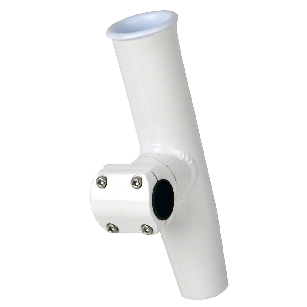 CE Smith Adjustable Mid Mount Rod Holder  166 or 112 OD  White Powder Coat Aluminum with Sleeve  Hex Key 53775