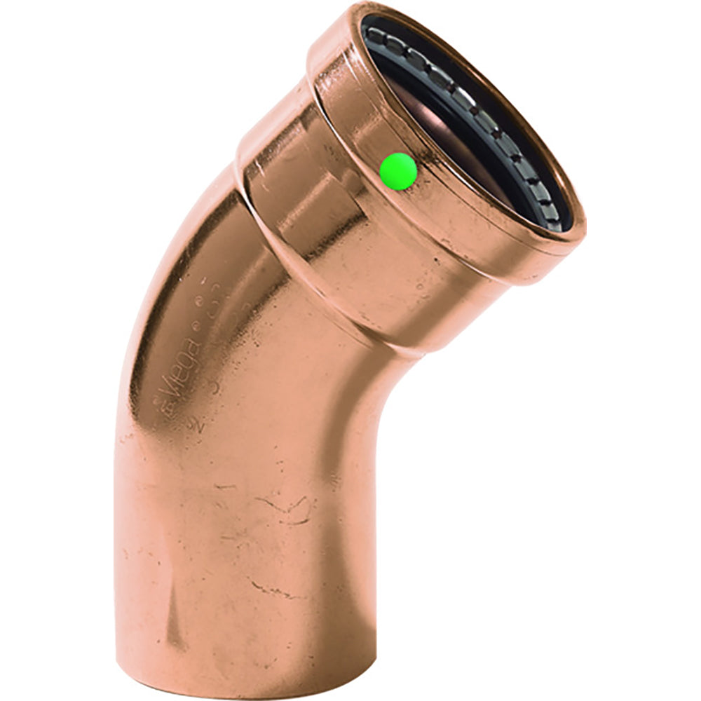 Viega ProPress  212  45 Copper Elbow  StreetPress Connection  Smart Connect Technology 20668