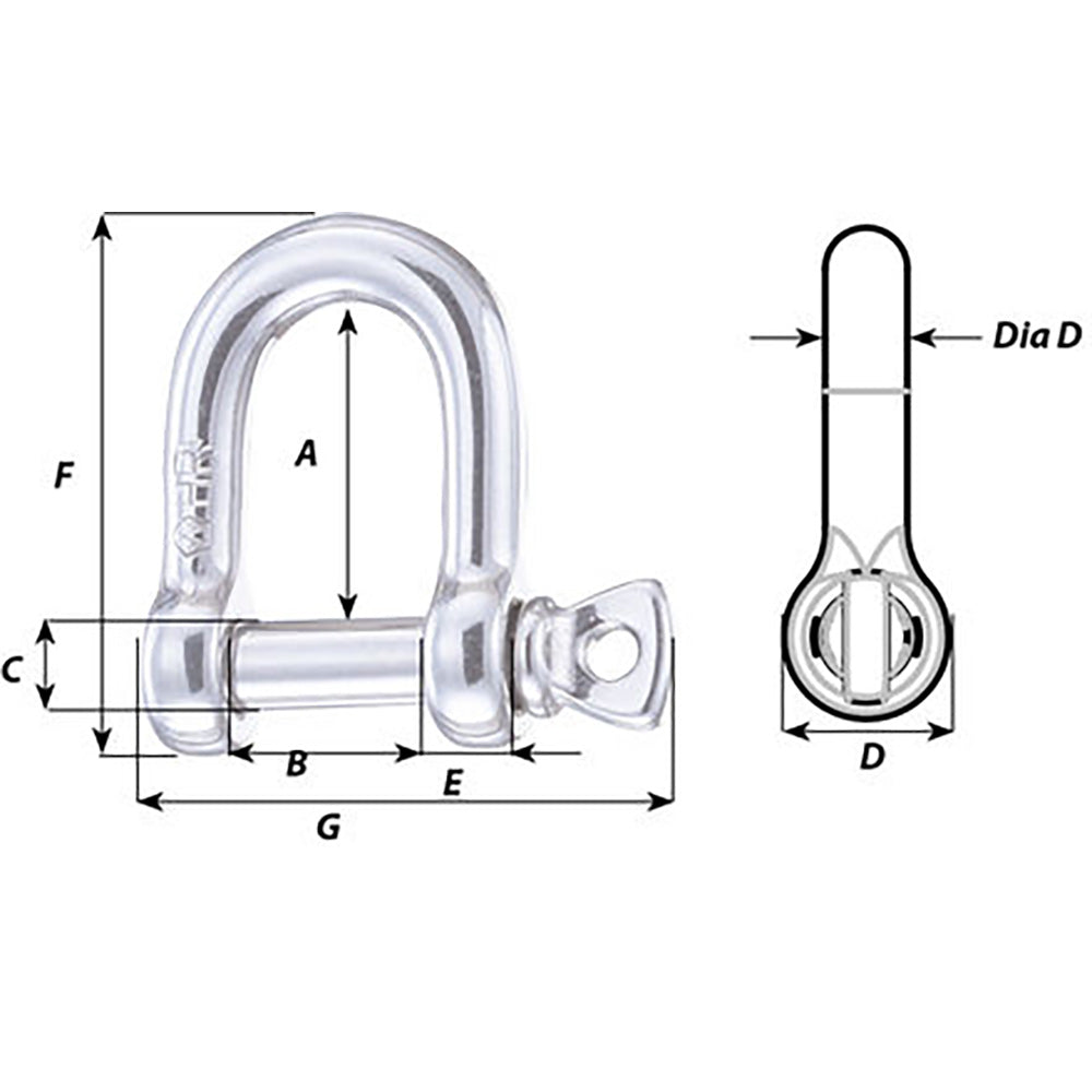 Wichard HR D Shackle  Diameter 2564 11205W